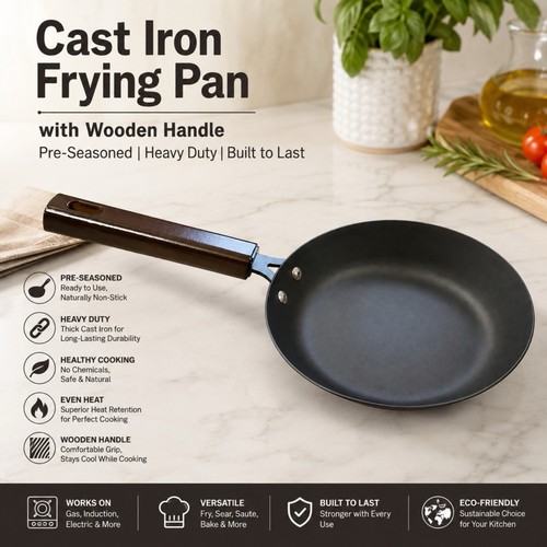 Cast iron frying pan - cast,